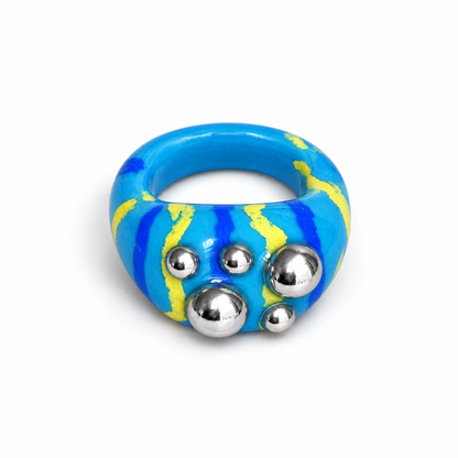 SILVER DISCO STRIPES BLUE