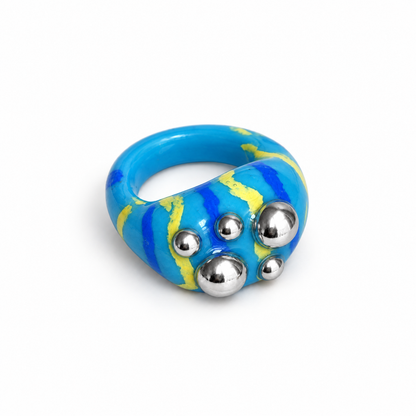 SILVER DISCO STRIPES BLUE