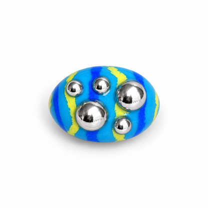 SILVER DISCO STRIPES BLUE
