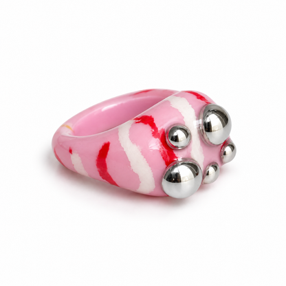 SILVER DISCO STRIPES PINK